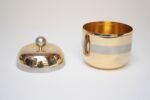 Italian Modernist "Apple" Lidded Trinket Box in Gold and Silver Aluminum - Image 5