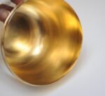 Italian Modernist "Apple" Lidded Trinket Box in Gold and Silver Aluminum - Image 10