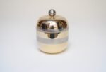 Italian Modernist "Apple" Lidded Trinket Box in Gold and Silver Aluminum - Image 3