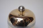Italian Modernist "Apple" Lidded Trinket Box in Gold and Silver Aluminum - Image 8