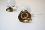 Pair of Petite Vintage Italian Chamberstick Glass and Brass Bedside Lamps - Image 14