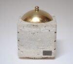 Vintage Italian Travertine and Brass Decorative Cube Box by Passeri for Ark Line - Image 9