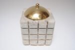 Vintage Italian Travertine and Brass Decorative Cube Box by Passeri for Ark Line - Image 4