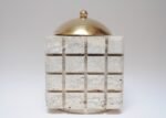 Vintage Italian Travertine and Brass Decorative Cube Box by Passeri for Ark Line - Image 3
