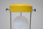 Mid-Century Yellow Cylindrical Lantern Table Lamp with Three-Way Walnut Switch - Image 9