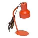 Petite Vintage Italian Orange Metal Adjustable Task / Table Lamp