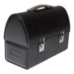 Vintage Black Industrial Domed Tin Work Lunch Box