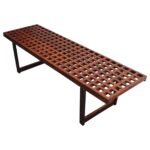 Danish Modern Rosewood Lattice Bench / Coffee Table by Peter Løvig Nielsen