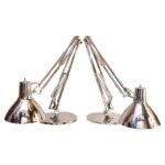 Pair of Vintage Articulating Chrome Desk/Task Lamps by Jac Jacobsen for Luxo