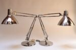 Pair of Vintage Articulating Chrome Desk/Task Lamps by Jac Jacobsen for Luxo - Image 3