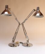 Pair of Vintage Articulating Chrome Desk/Task Lamps by Jac Jacobsen for Luxo - Image 2