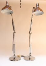 Pair of Vintage Articulating Chrome Desk/Task Lamps by Jac Jacobsen for Luxo - Image 4