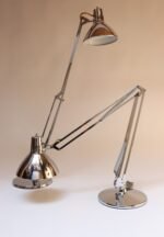 Pair of Vintage Articulating Chrome Desk/Task Lamps by Jac Jacobsen for Luxo - Image 5