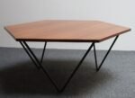 Italian Modernist Walnut and Iron Hexagonal Coffee Table by Gio Point for Isa - Image 7