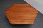 Italian Modernist Walnut and Iron Hexagonal Coffee Table by Gio Point for Isa - Image 17