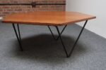 Italian Modernist Walnut and Iron Hexagonal Coffee Table by Gio Point for Isa - Image 9
