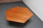 Italian Modernist Walnut and Iron Hexagonal Coffee Table by Gio Point for Isa - Image 13