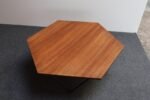 Italian Modernist Walnut and Iron Hexagonal Coffee Table by Gio Point for Isa - Image 11