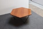 Italian Modernist Walnut and Iron Hexagonal Coffee Table by Gio Point for Isa - Image 5