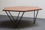 Italian Modernist Walnut and Iron Hexagonal Coffee Table by Gio Point for Isa - Image 10