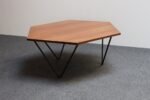 Italian Modernist Walnut and Iron Hexagonal Coffee Table by Gio Point for Isa - Image 3