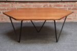 Italian Modernist Walnut and Iron Hexagonal Coffee Table by Gio Point for Isa - Image 2