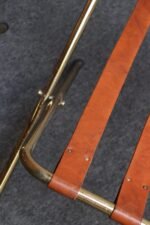 Pair of Vintage Italian Leather and Brass Foldable Portavaligie / Luggage Stands - Image 46