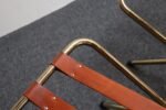 Pair of Vintage Italian Leather and Brass Foldable Portavaligie / Luggage Stands - Image 42