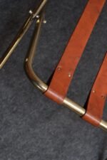 Pair of Vintage Italian Leather and Brass Foldable Portavaligie / Luggage Stands - Image 28