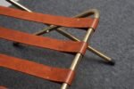 Pair of Vintage Italian Leather and Brass Foldable Portavaligie / Luggage Stands - Image 27