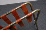 Pair of Vintage Italian Leather and Brass Foldable Portavaligie / Luggage Stands - Image 22