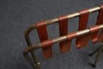 Pair of Vintage Italian Leather and Brass Foldable Portavaligie / Luggage Stands - Image 21