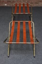 Pair of Vintage Italian Leather and Brass Foldable Portavaligie / Luggage Stands - Image 11