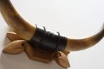Vintage Folk Art Bull Horn Wall Sculpture / Coat Rack with Hand Carved Bracket - Image 16