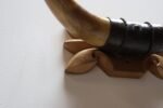 Vintage Folk Art Bull Horn Wall Sculpture / Coat Rack with Hand Carved Bracket - Image 25