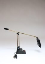 Vintage Black and Tubular Brass Adjustable Articulating Task / Desk Lamp by Electrix - Image 2