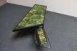 Asymmetrical French Modern Iron and Green Tile Swiveling Coffee/Cocktail Table - Image 6