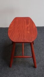 Danish Modern Low Stool in Red Stained Oak by Ejvind Johansson for FDB Mobler - Image 7