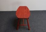 Danish Modern Low Stool in Red Stained Oak by Ejvind Johansson for FDB Mobler - Image 8