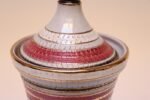 Vintage Italian Raymor White Glazed Ceramic Lidded Jar in Pink, Black, and Gold - Image 13