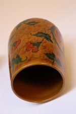 Set of Two Italian Modern Ceramic Ochre Vases with Floral and Paisley Decoration - Image 7