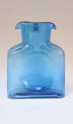 Vintage Blenko Light Blue Blown Glass Double Spout Pitcher - Image 5