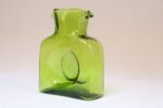 Vintage Blenko Lime Green Blown Glass Double Spout Pitcher - Image 6