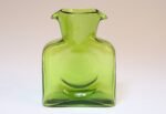 Vintage Blenko Lime Green Blown Glass Double Spout Pitcher - Image 3