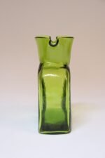 Vintage Blenko Lime Green Blown Glass Double Spout Pitcher - Image 4