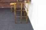 Hollywood Regency Gilt Metal Rope-Tied Mirrored Vanity with Chair on Casters - Image 17