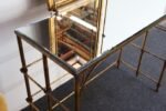 Hollywood Regency Gilt Metal Rope-Tied Mirrored Vanity with Chair on Casters - Image 28