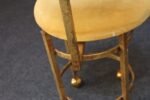 Hollywood Regency Gilt Metal Rope-Tied Mirrored Vanity with Chair on Casters - Image 35