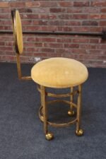 Hollywood Regency Gilt Metal Rope-Tied Mirrored Vanity with Chair on Casters - Image 31