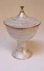 Vintage Haeger Gold Tweed 22k Compote / Urn / Lidded Pedestal Catch-All - Image 2